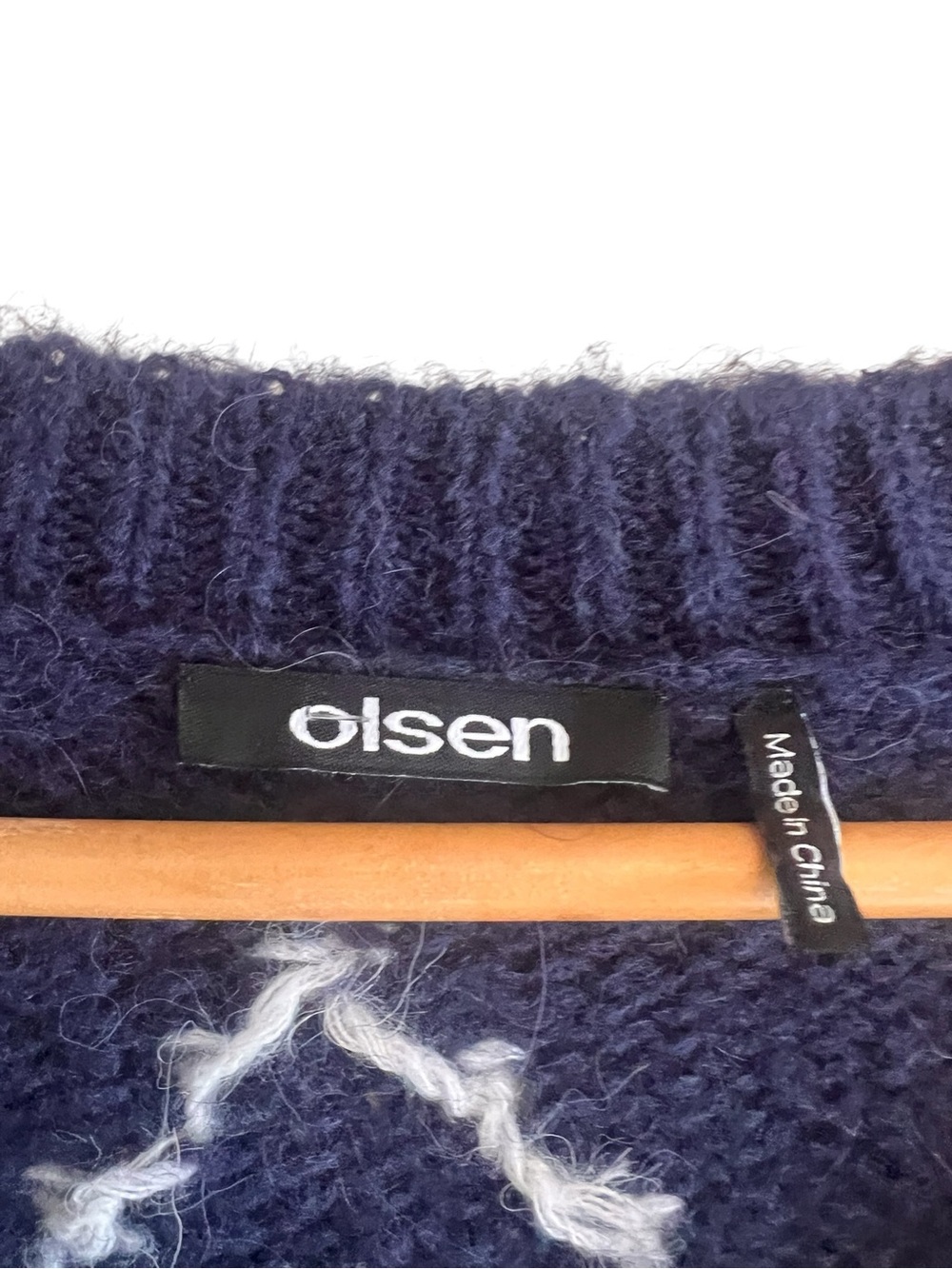 Olsen Olivia argyle sweather in soft alpaca knit sweater Sz M like new condition - Picture 11 of 13